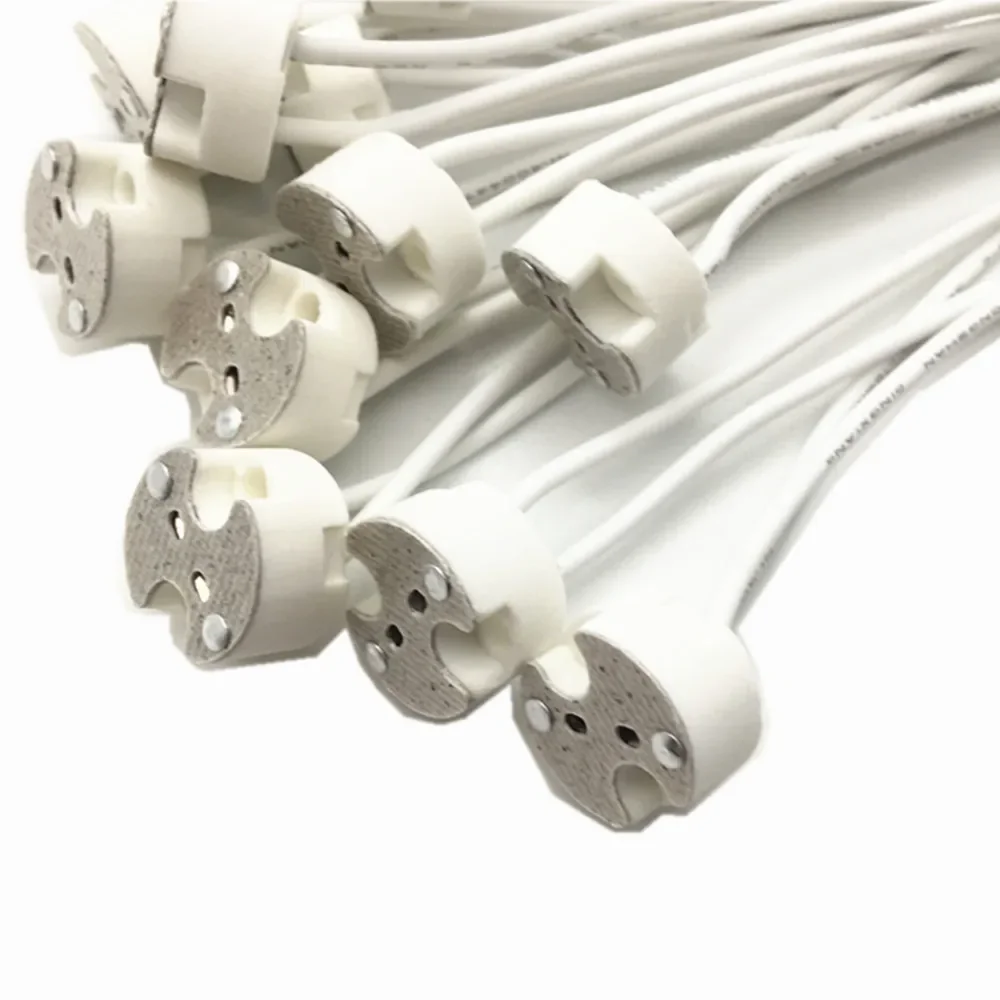 MR16 MR11 GU5.3 G4 Lamp Holder Bulb Base with Wire Ceramic Halogen Socket Pottery Connector 12V - 250V Led Light New