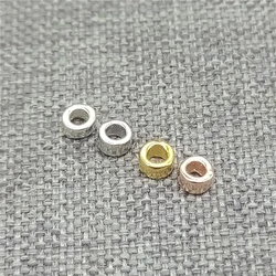 Sterling Silver Tiny Donut Bead Gold Plated Seed Bead for Bracelet 2.5mm 3.5mm
