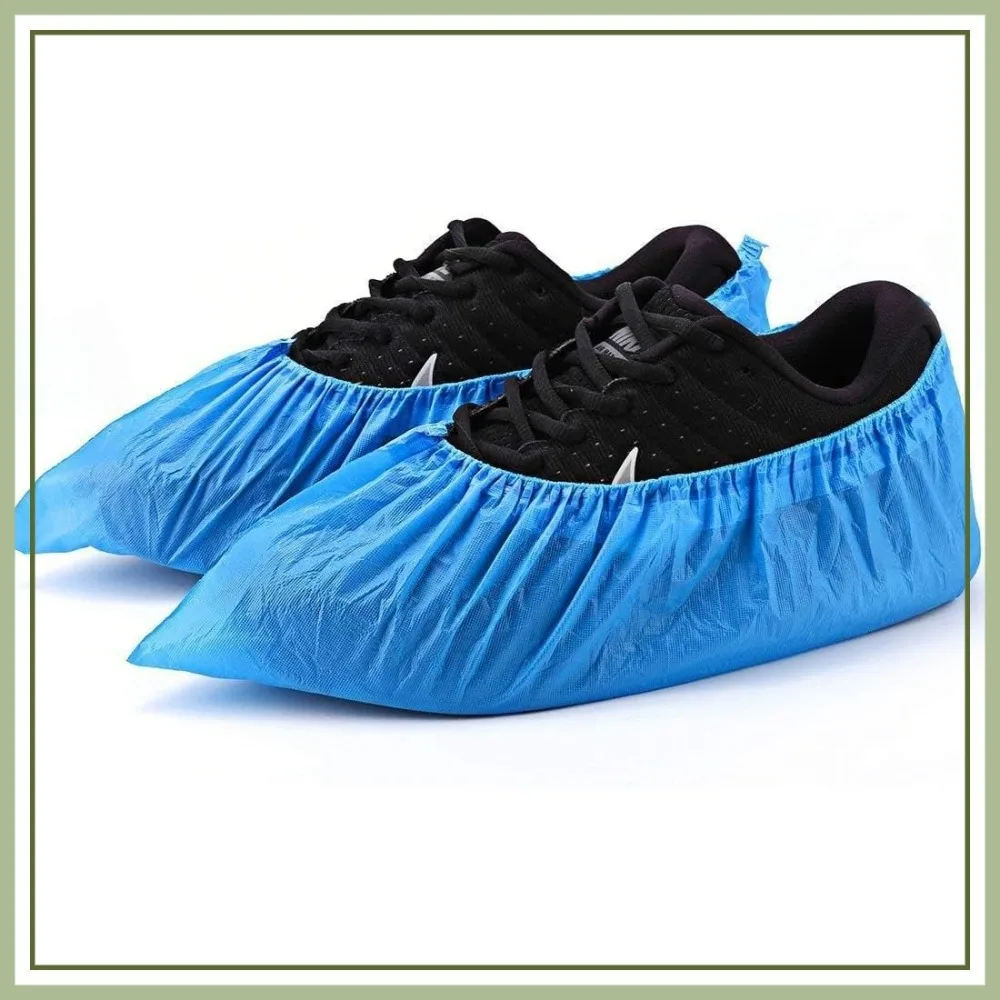 

100 Pack Disposable Shoe Covers, Non-Slip, Waterproof, 15.7'', Fits Up to Men's 11 & Women's 12.5