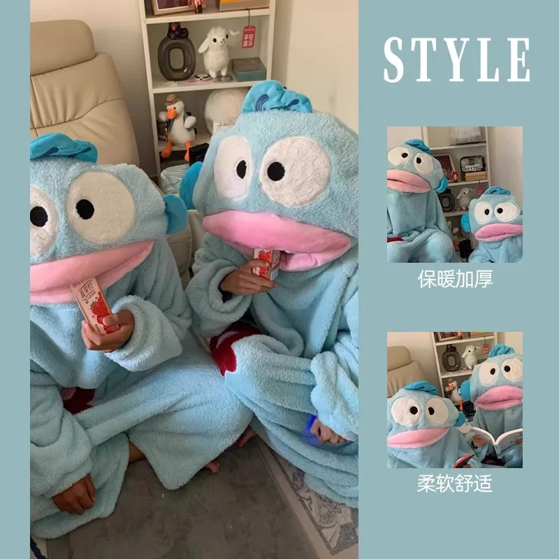 Cartoon Hangyodon Kigurumi Unicorn Plush Siamese Pajamas Hanton Uglyfish Onesie Jumpsuit Homewear Nightgown Cosplay Slipper