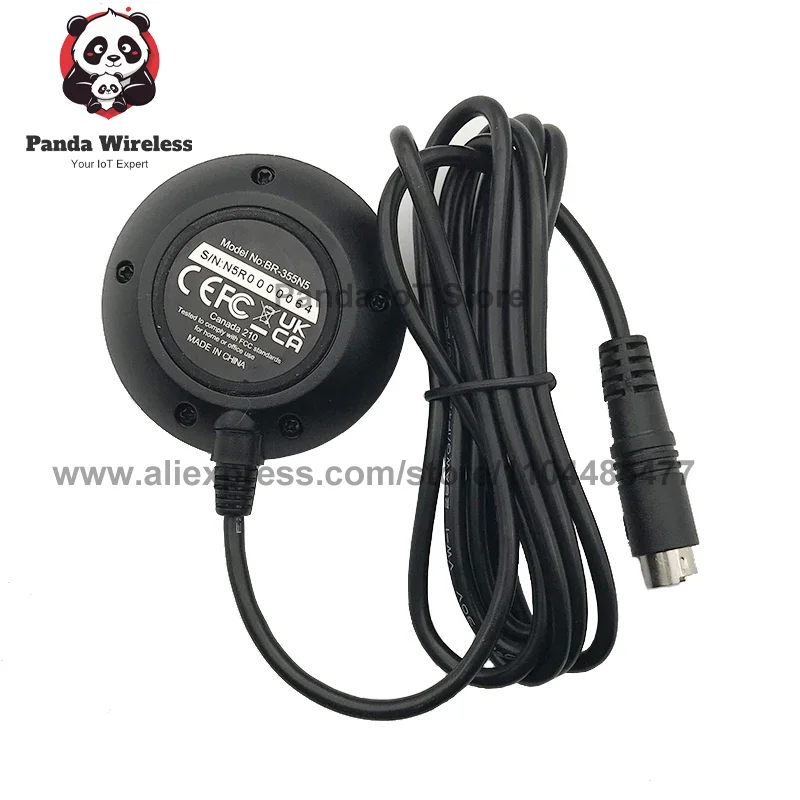 1PCS BR-355N5 Cable GPS Receiver-GlobalSat G-Mouse PS2 Interface Magnetic High-Precision Navigatio RS232 GNSS Replaces BR355S4