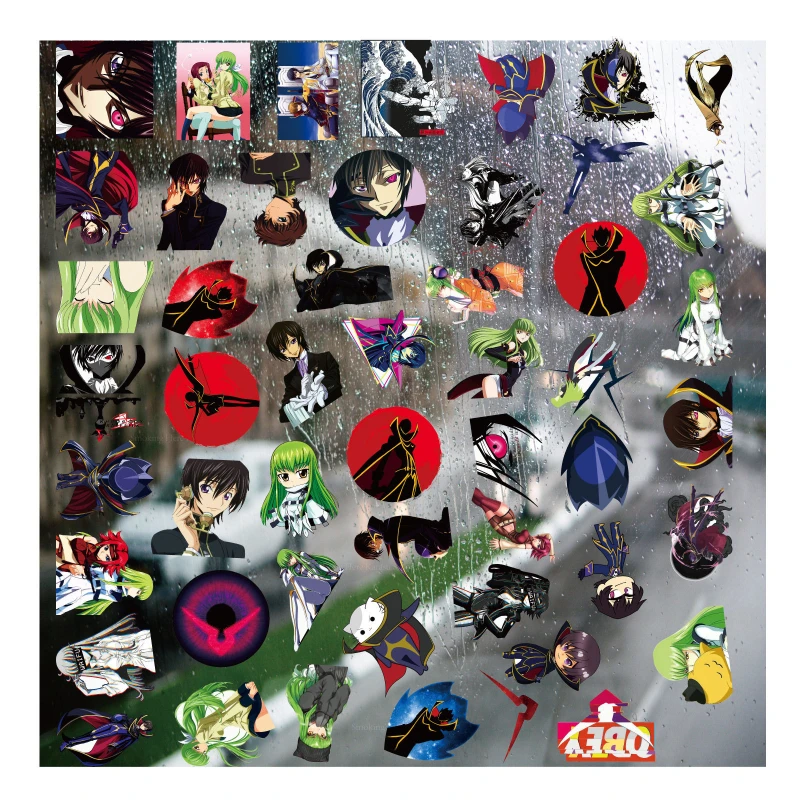 50/30/10PCS Lelouch Lamperouge Shu Ishida Popular Anime Peripheral Graffiti UV Transfer Sticker 3D Hollow Crystal Label Sticker