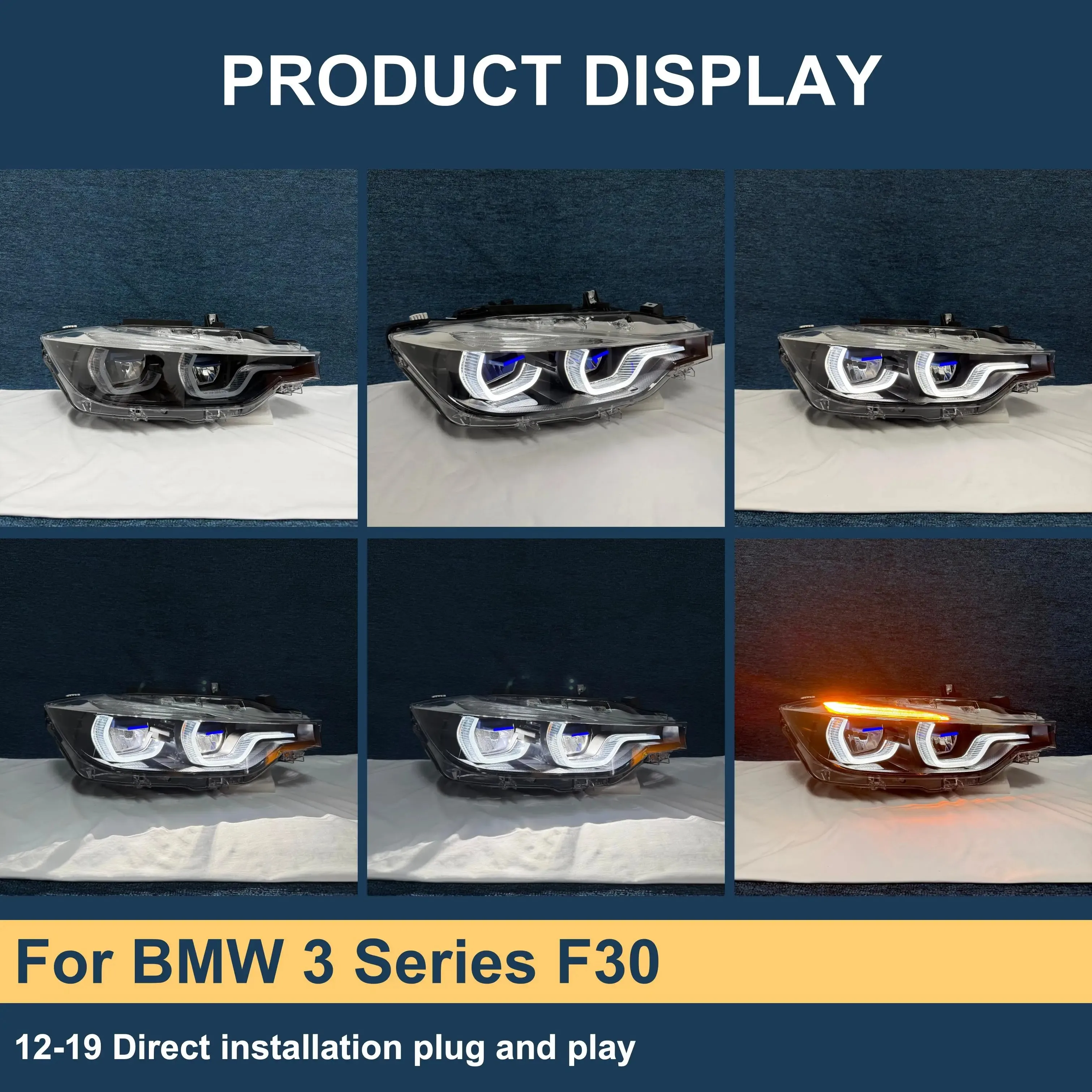 Lighting Part Headlamps Yellow White Switch Via Highbeam Headlight For BMW 3 Series F30 2012-2019 Upgrade Headlight