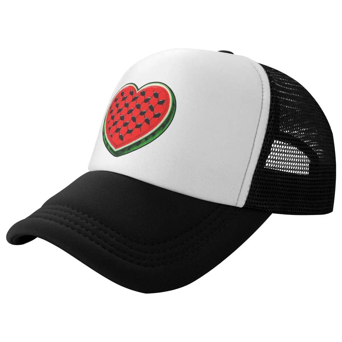 This Is Not A Watermelon Outfit Mesh Trucker Hat Cooling Magritte Parody Watermelon Keffiyeh Mesh-back Baseball Cap Adjustbale