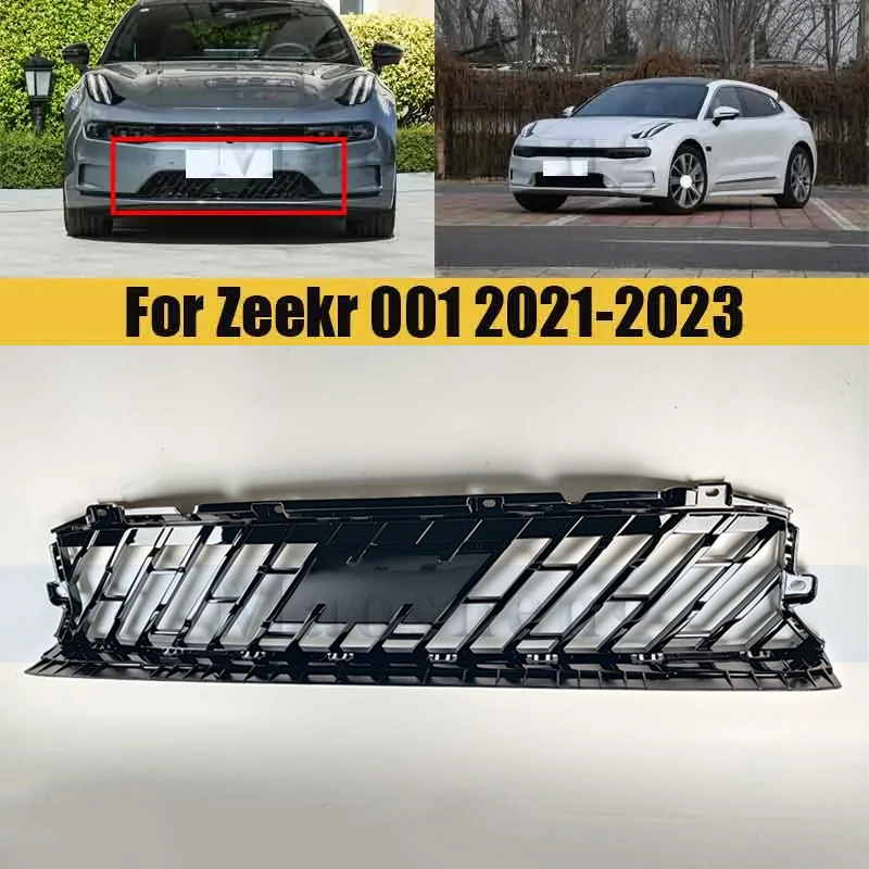 

Передняя хромированная решетка радиатора для Zeekr 001 2021-2023, бампер, решетка, маска, средняя сетка, гоночные грили, автоматическая решетка