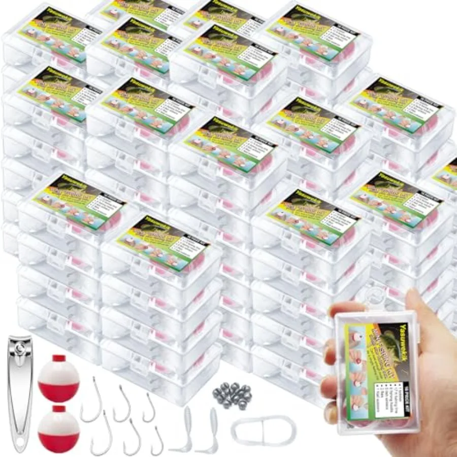 

Mini Fishing Kits Bulk for Small Survival Fishing Kit Portable Fishing Tackle Fishing Accessories Fishing Gear with Case for Be