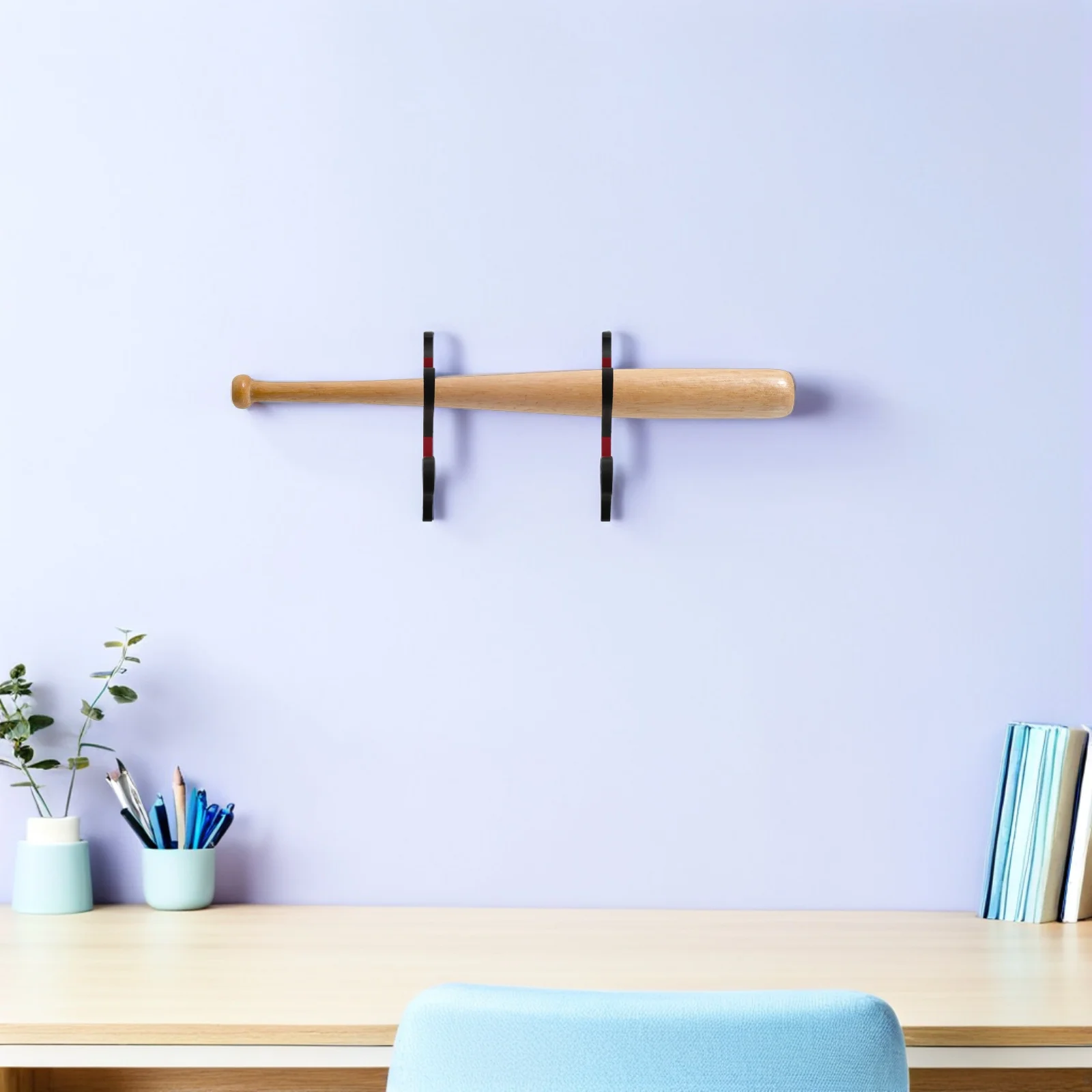 2Pcs Baseball Bat Wall Mount Display Rack Organizer Easy Installation and Fit Various Bat Sizes for Home Decor
