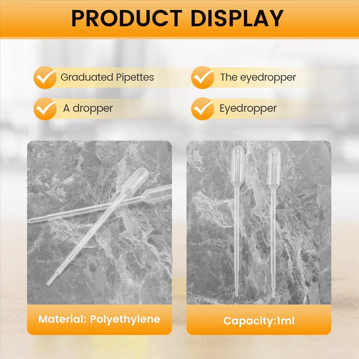 

*N21R 100 шт. градуированные пипетки-капельницы из полиэтилена (1 мл)