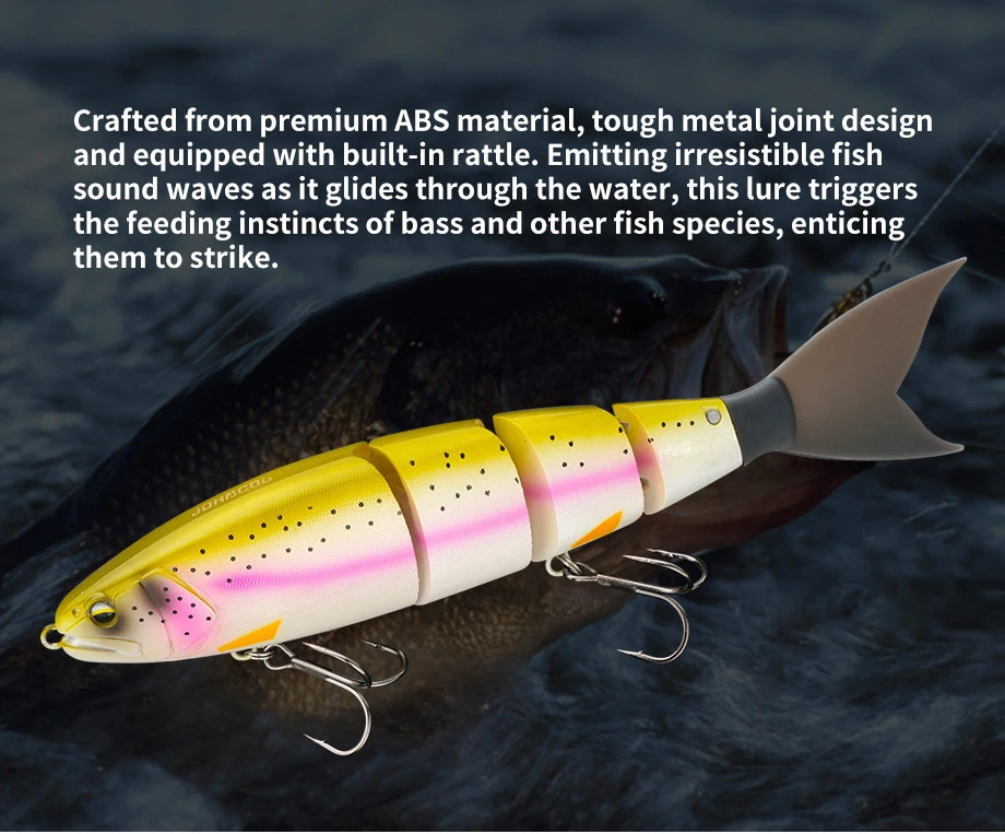 2 Stück/Set Riesiger Angelköder 250mm Sinkender Swimbait 4-teilig Gelenkiger Köder für Bass und Wels Harter Swimbait – Detail 8