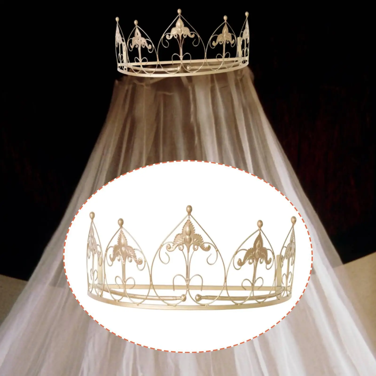 Crown Bed Canopy Frame Children Room Decor Sturdy Princess Bed Canopy Stand