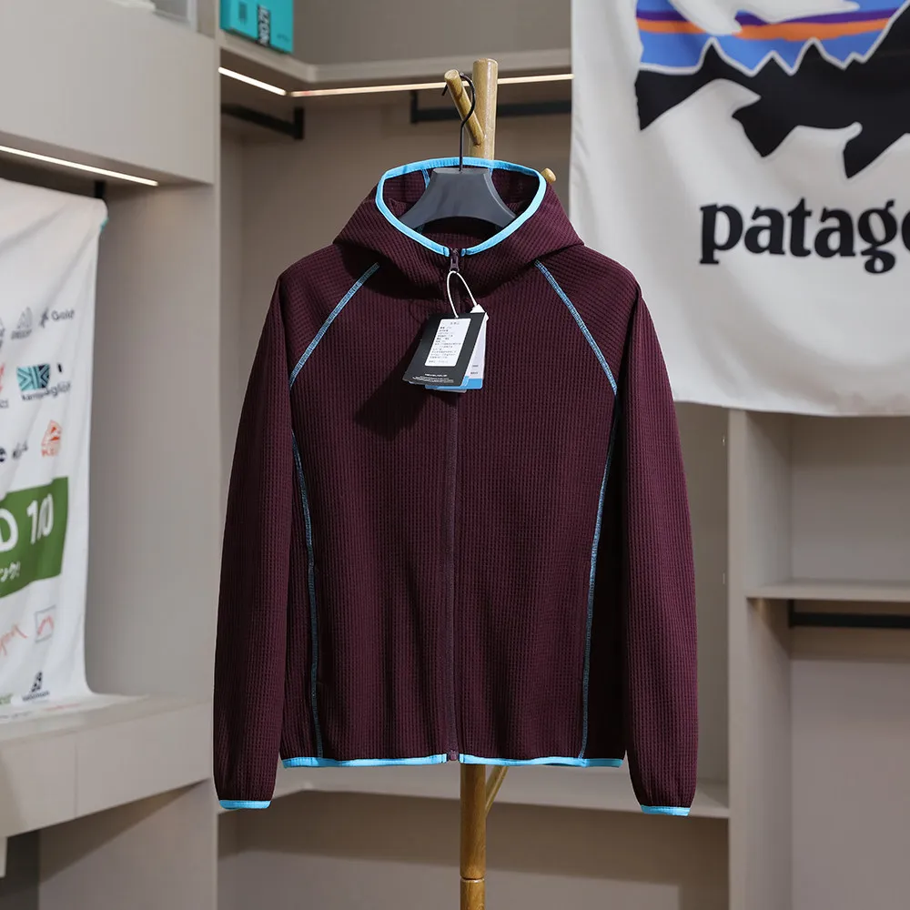 Unisex Outdoor Schnelltrocknende Waffel-Kapuzenjacke - Atmungsaktives & Schweißableitendes Reißverschluss-Oberteil für Frühlings- & Sommerwanderungen – Detail 4