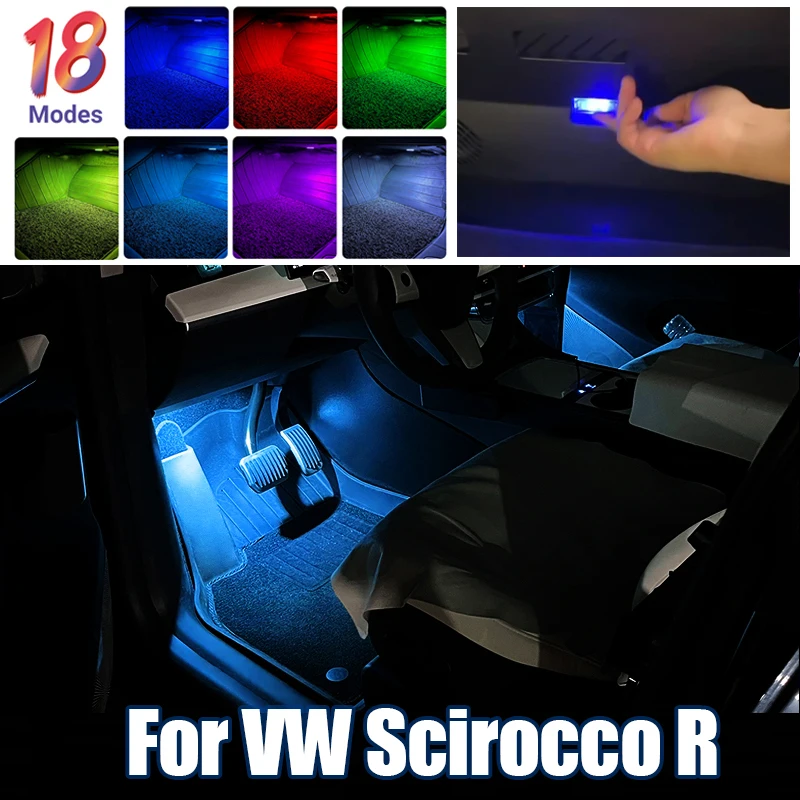 

Car Footwell Lights For Volkswagen VW Scirocco R 2008 2009 2010 2011 2012 2013 2014 Atmosphere Lamp Interior Trim Accessories