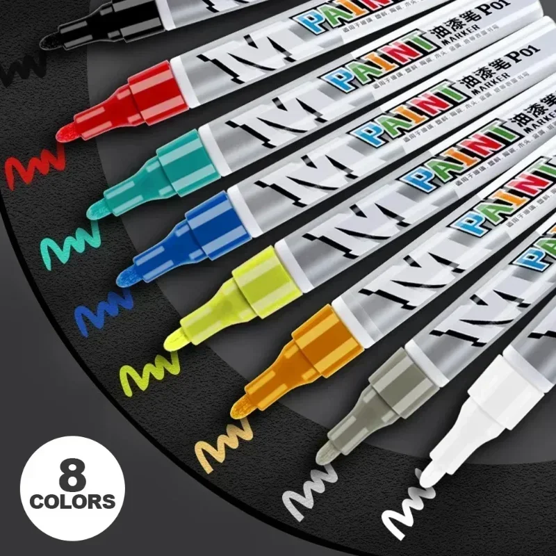 Waterproof Car Paint Scratch Repair Brush Pen Automotive Black White Silver Red - Tire Tread Care Water Marker Pen view 3