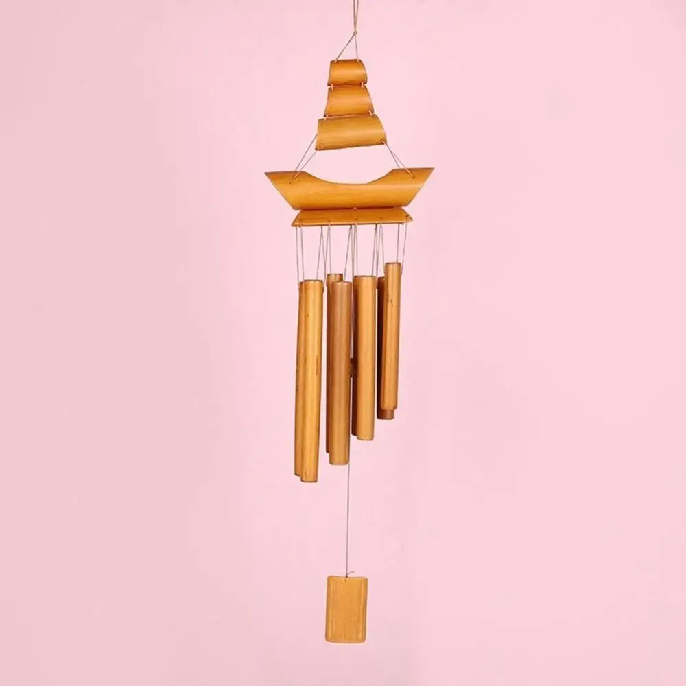 New Bamboo Bamboo Wind Chimes Hanging Ornament Pendant Bell Wall Hanging Windchimes Crafts Gift Handmade Wind Chime Home Garden