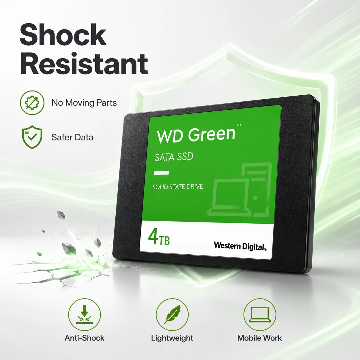 High Speed WD Western Digital SSD SATA3 2.5" Internal Hard Disk 1TB 2TB Internal Solid State Drive for Desktop Laptop Upgrade view 6