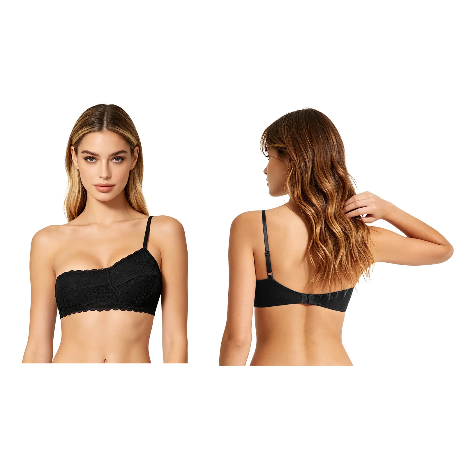 Women Mastectomy Recovery Special Needs Unilateral Bra Lingerie One Cup Floral Lace Adjustable Straps Wireless Bandeau Brassiere
