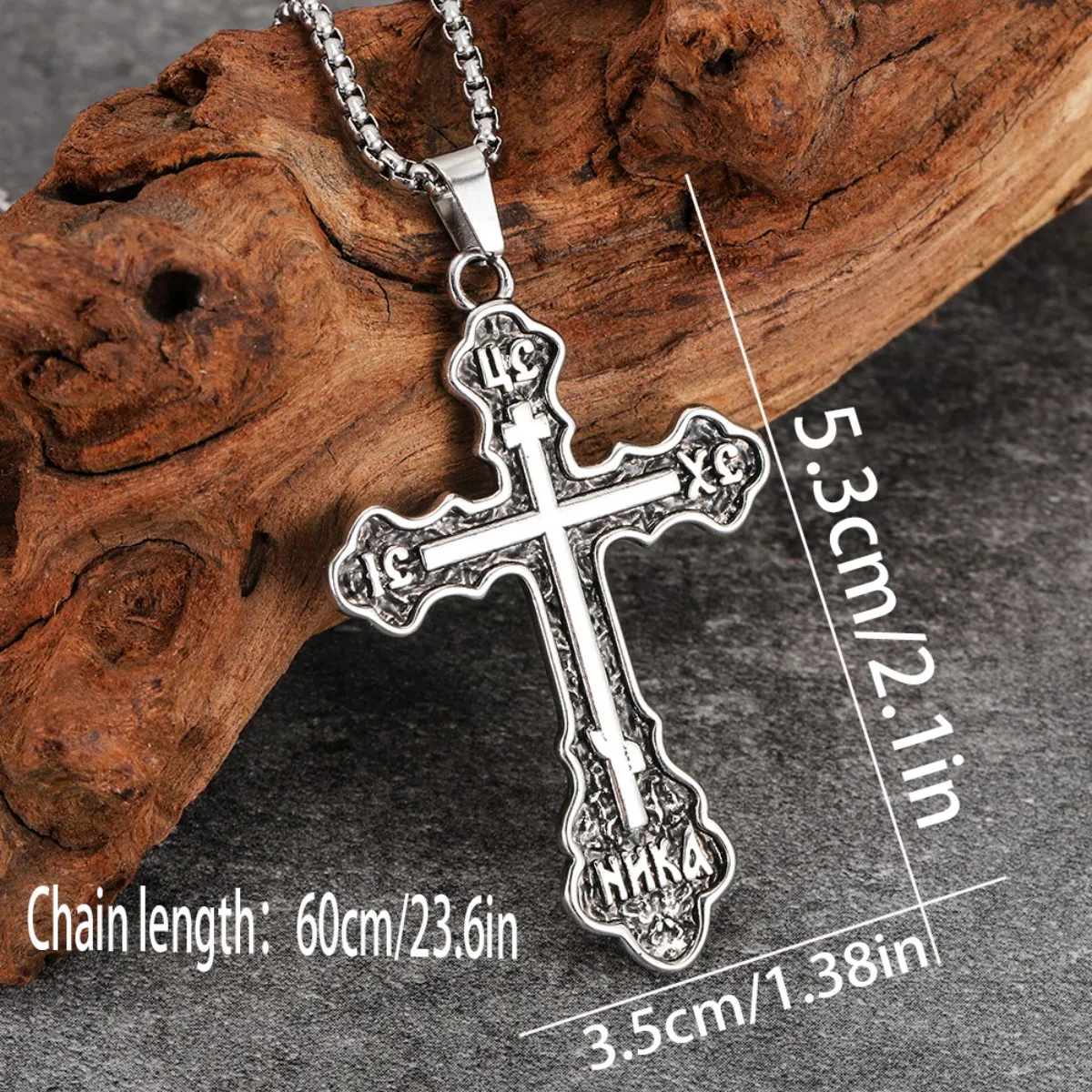 Fashion retro two-color cross pendant necklace hip-hop punk style simple hundred men's necklace