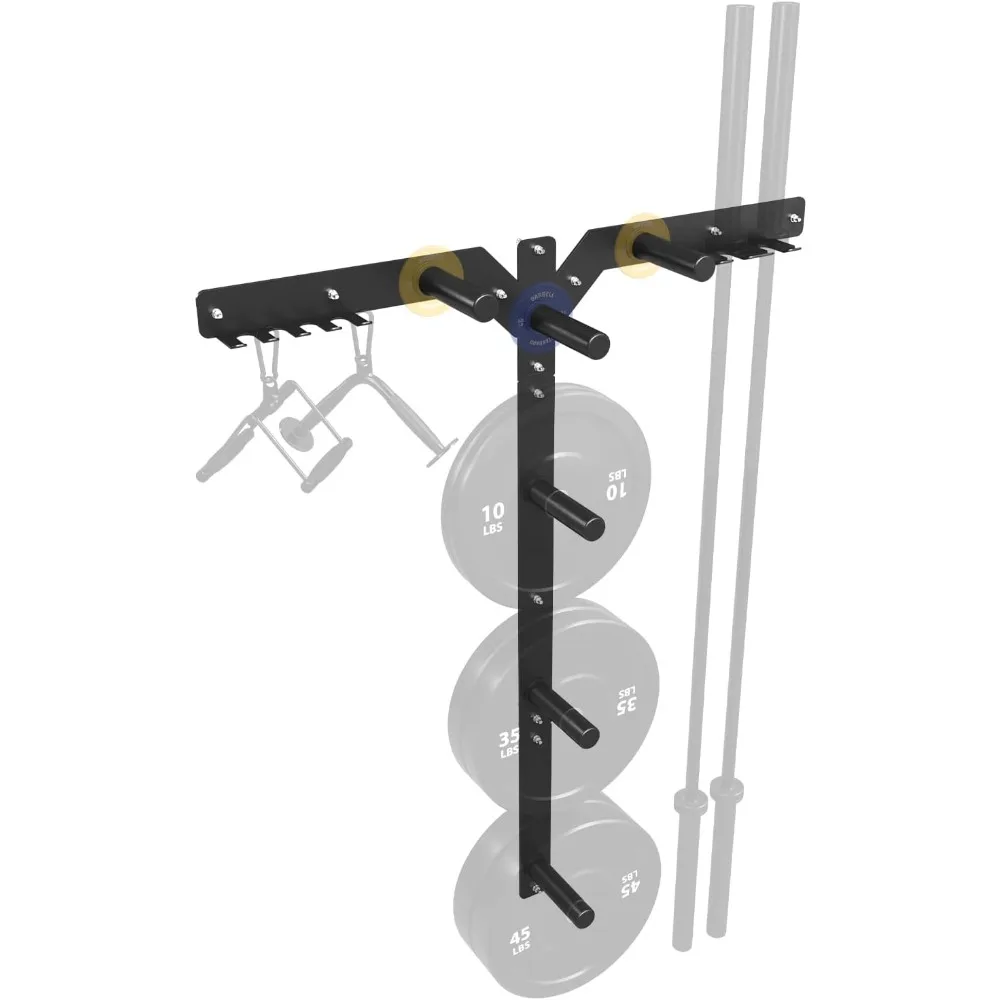 

Weight Plate Storage Rack, Wall Mounted Weight Plate Holder, Bumper Plate Storage for Home Gym, Fit 1"and 2"Plates