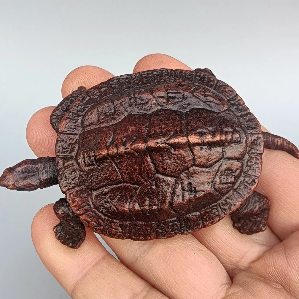 Sanyuan Tiangan solid copper turtle tea pet handles paperweights  bronzes. 5CM