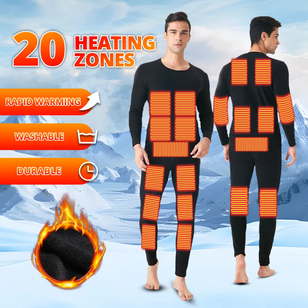 سترة ذكية للتحكم في التطبيق، سترة تسخين USB قابلة لإعادة الشحن، ملابس داخلية للتزلج الحراري مقاومة للرياح لركوب الشتاء والرياضات الخارجية #1