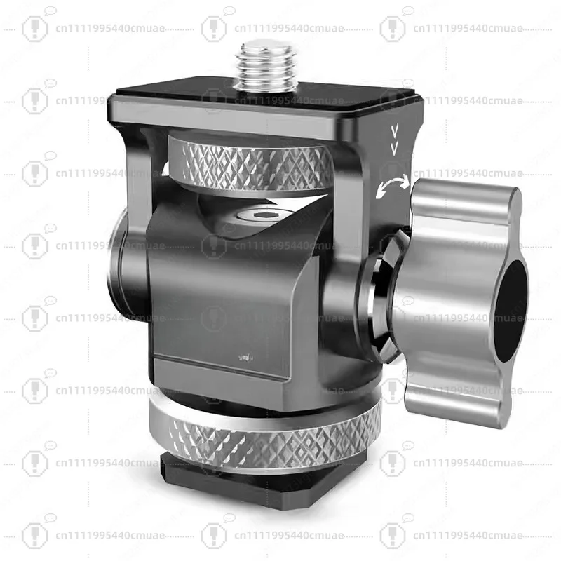 Aluminum Alloy Adjustable Snail Pan Tilt Head, Cold Shoe Mount with  Inch Thread for  Camera