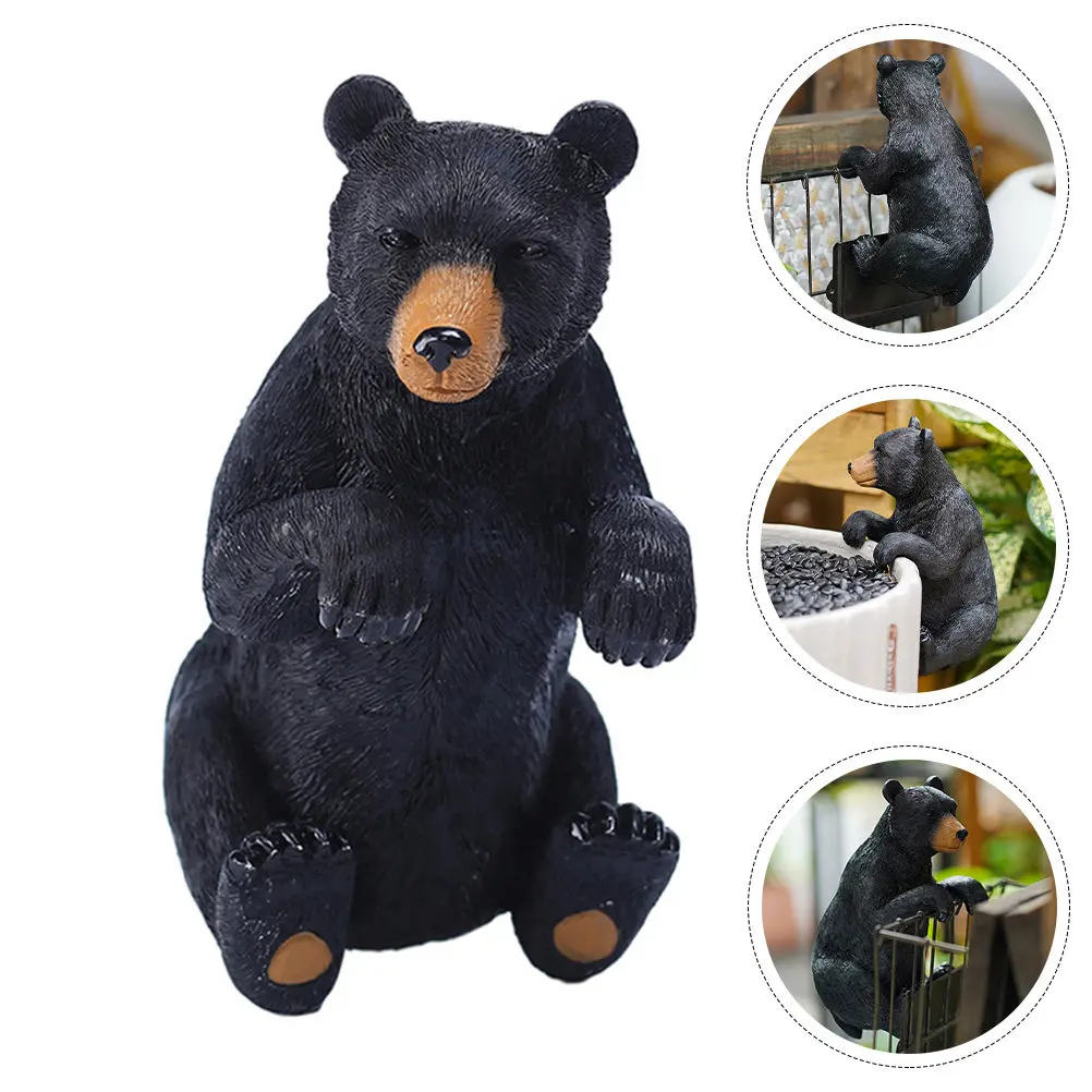 

Adorable Resin Black Bear Flower Pot Pendant for Indoor Outdoor Garden Decor Potted Plant Decoration Resin Animal Ornament