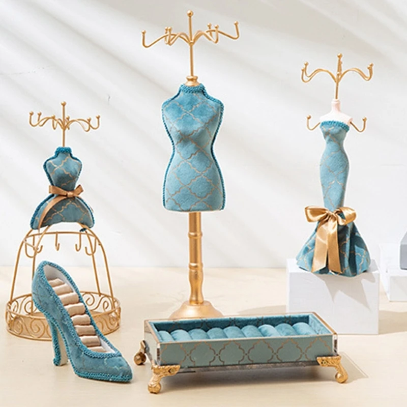 Blue Bronzing Jewelry Display Stand for Many Kinds of Jewellery's Displaying