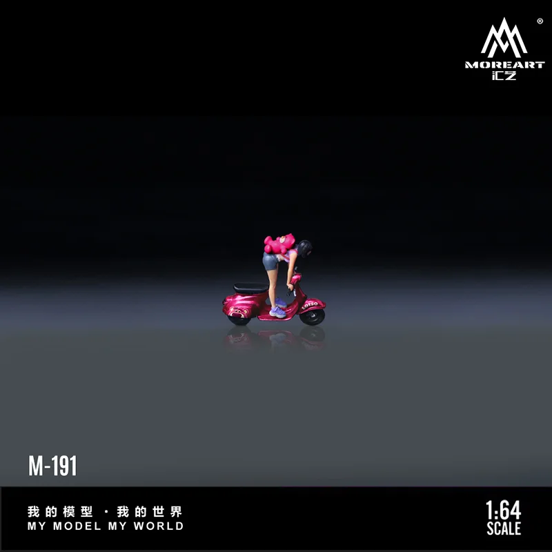 MoreArt سبيكة 1:64 مقياس الفراولة الدب سكوتر دراجة نارية دمية نموذج حلية تذكارية عرض مجموعة هواية هدية #4
