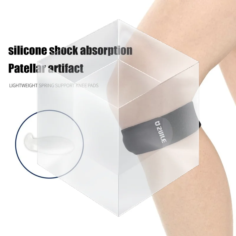 Silicone Patellar Tendon Knee Straps Adjustable Patellar Brace Comfortable Knee Joint Protection For Running Fitness Ball Sports