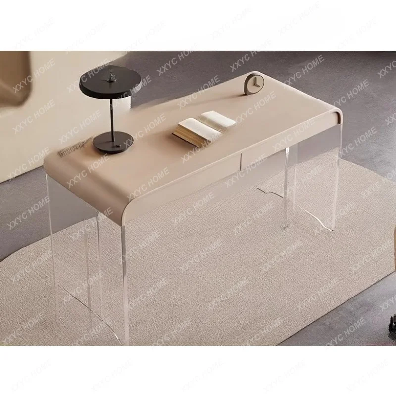 

Cream style desk light luxury modern acrylic suspension high sense home study desk