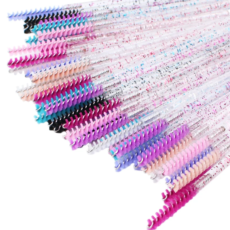 50pcs Disposable Skinny Mascara Wands Mini Crystal Eyelash Brushes Micro Brush Lash Extension Supplies Mini Lash Brush