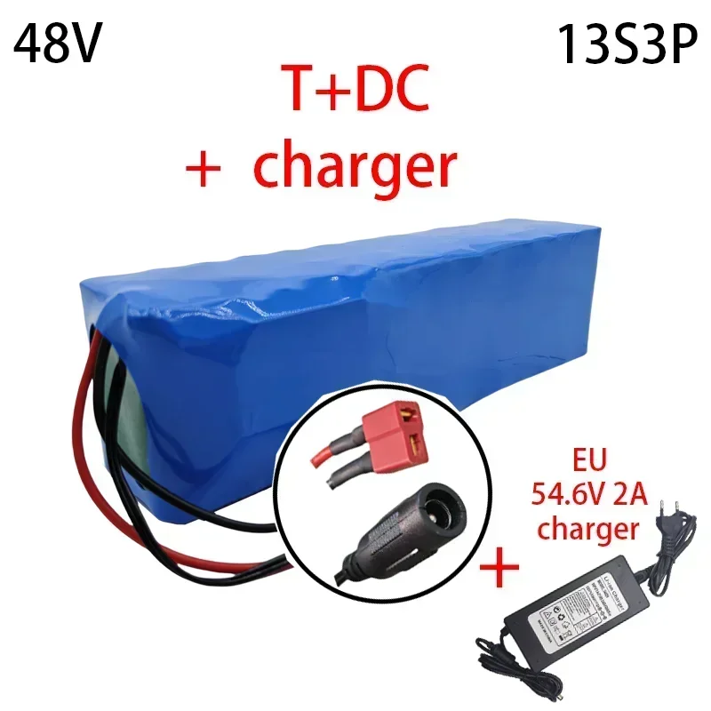 حزمة بطارية ليثيوم أيون جديدة 48 فولت 13S3P XT60 48 فولت، بطارية ليثيوم فوسفات الحديد 12.0 أمبير وشاحن 54.6 فولت #3