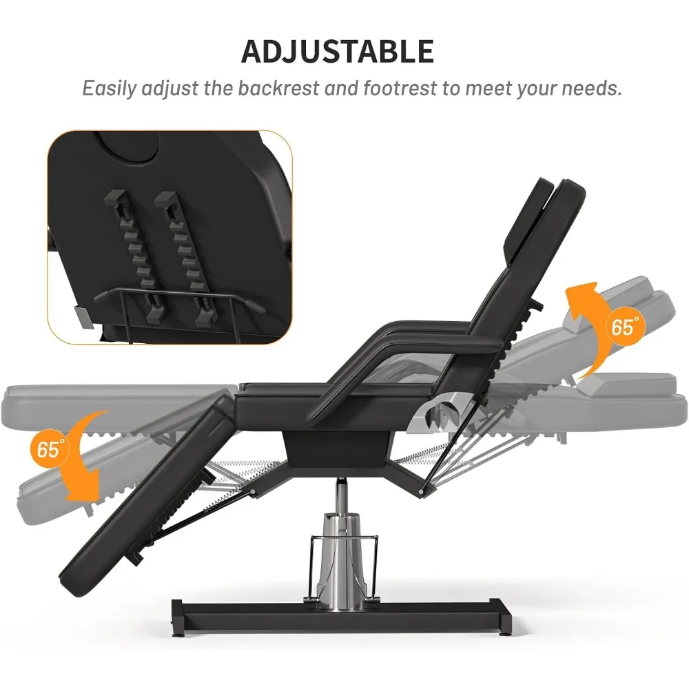 كرسي وشم هيدروليكي للسبا قابل للتعديل وأسرة معالجة الوجه لخدمات التجميل والجمالية
