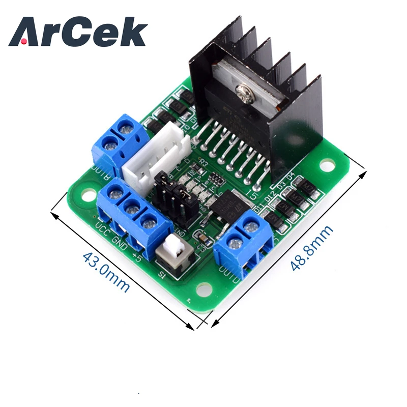 Dual H ponte Stepper Motor Driver Controlador Board Module, L298N, DC