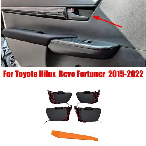 Imagen 1 del producto LHD RHD para Toyota Hilux Revo Fortuner 2015-2022 coche LED puerta cuenco reposabrazos atmósfera luz luces interiores marco de manija de cuenco