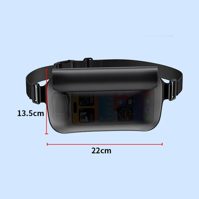 Waterproof swimming bag for skiing, drifting, diving, shoulder bag, waist bag, underwater phone bag, beach swimming protection image 6