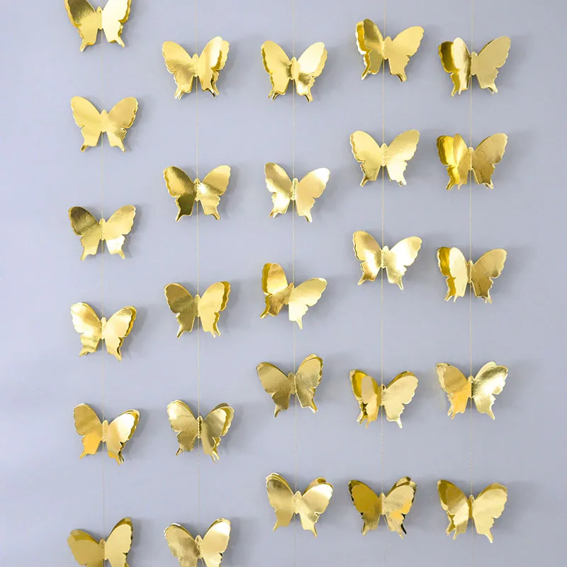 3d Schmetterling Papier Banner für Hochzeit Geburtstags feier DIY hängende Girlande Baby party allmählich bunte Vorhang Party Dekor Versorgung – Detail 9