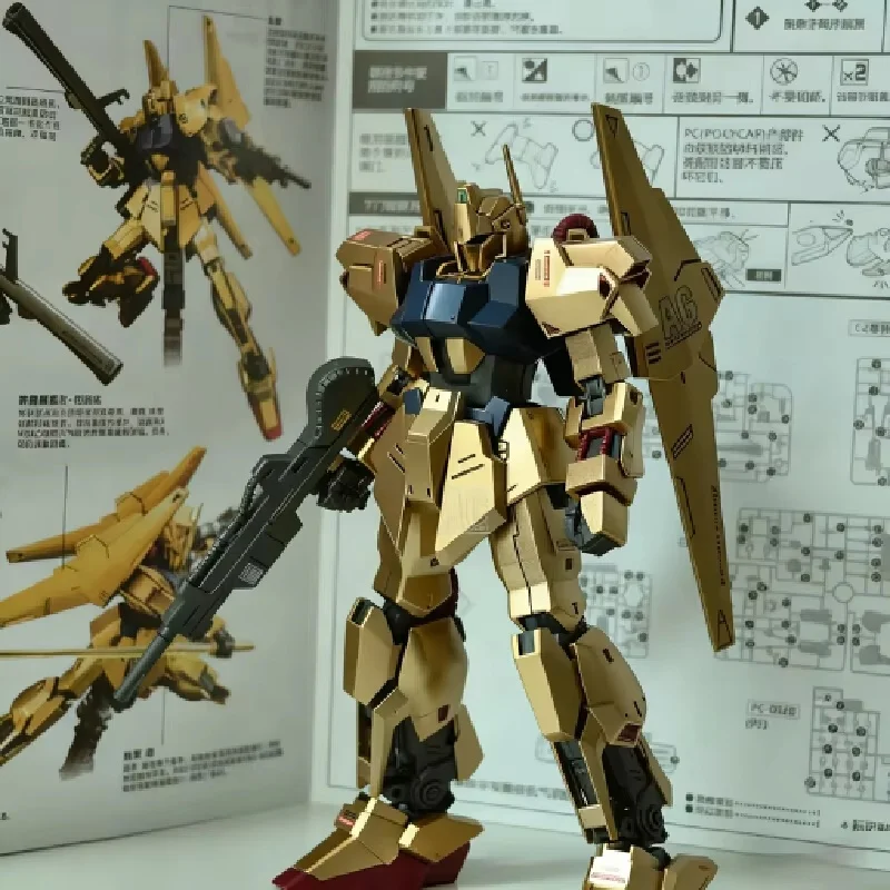 HG 1/144 Spray-Painted Champagne Gold Newborn Hyaku Shiki Mobile Suit Zeta Mobile Suit Assembly Model Kit Collectible Decor Gift image 4