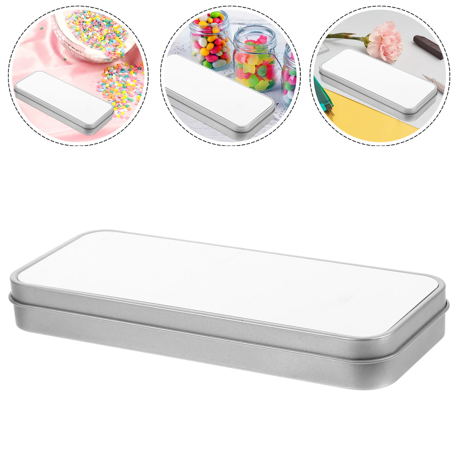 

Durable Metal Sublimation Blank Candy Box DIY Storage Case for Stationery Cookies Wedding Packaging Metal Candy Box