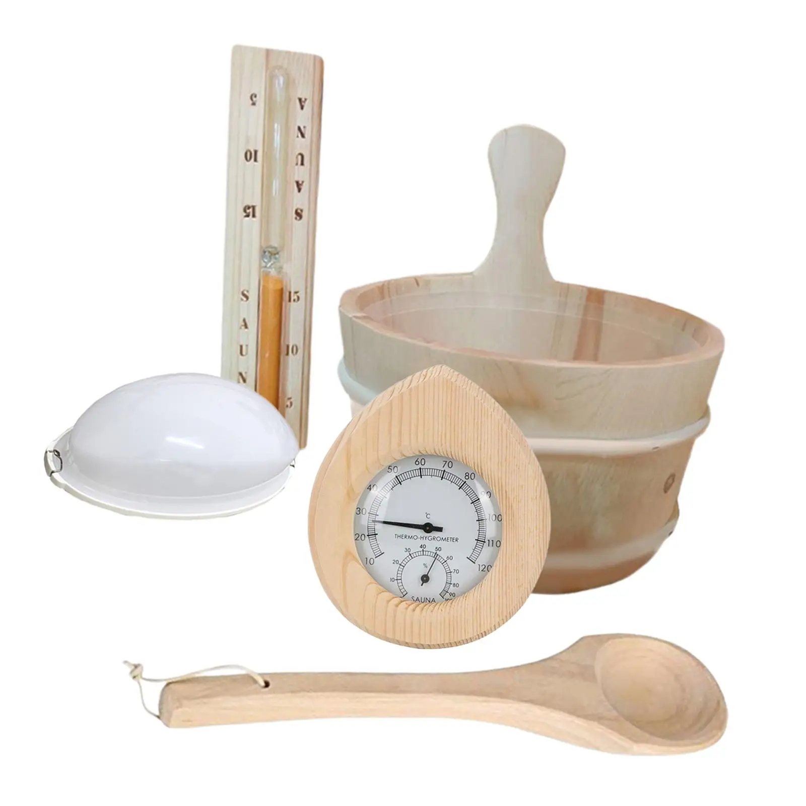 

Sauna Accessories Set Sauna Equipment Steam Sauna Sauna Wooden Bucket and Ladle Kit for Home SPA Centers Houses Bathing Bathroom