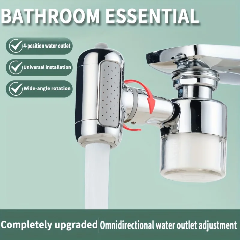 

360 ° rotary faucet extender, water-saving basin sprayer, 4 spraying modes