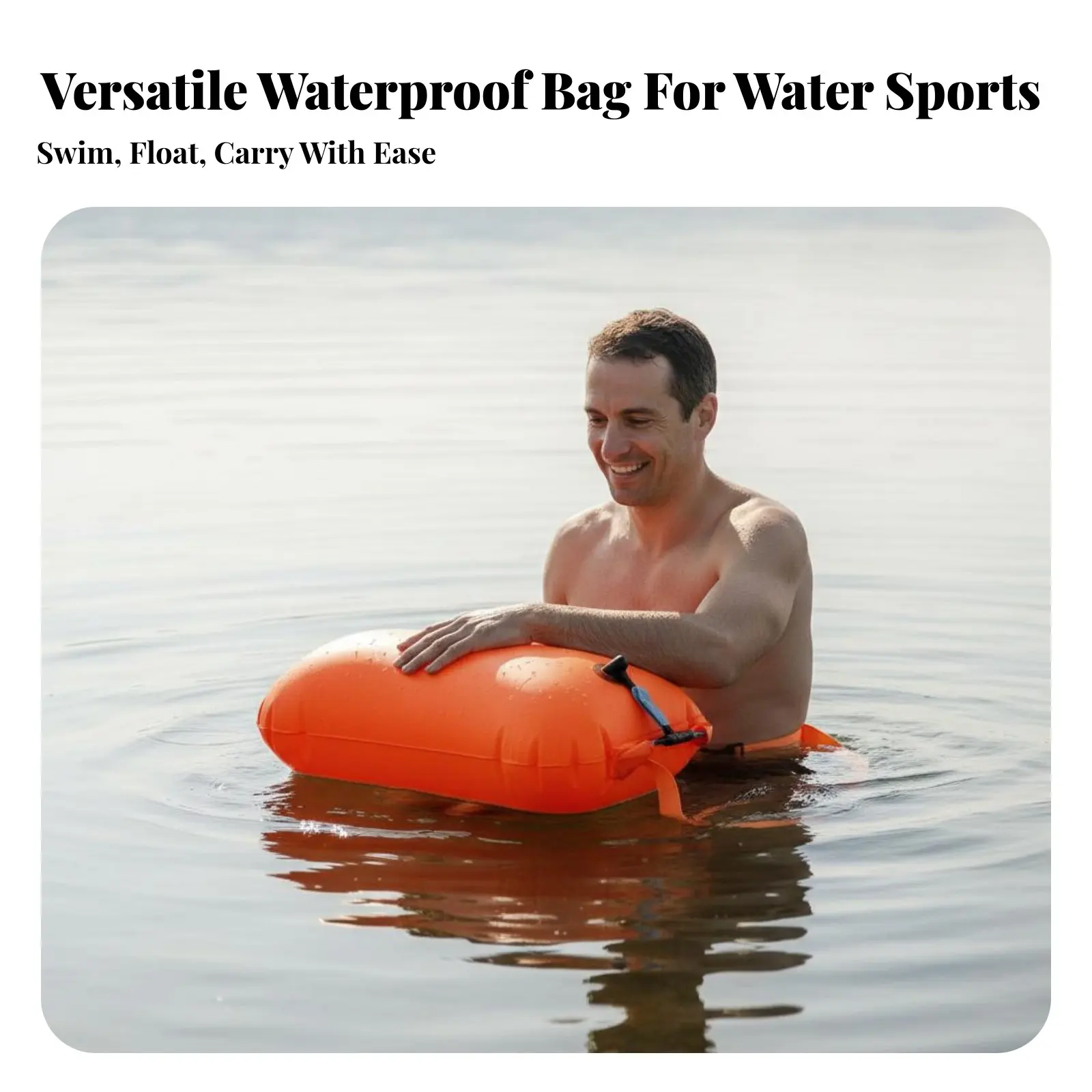 

Outdoor Water Swimming Buoy Easy Inflation Outdoor Water Aquatic Buoy Inflatable Tow Buoy Adjustable Waist Belt Waterproof
