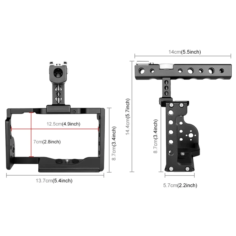 PULUZ Video Camera Cage For Sony A6600 / ILCE-6600 Camera Metal Stabilizer Rig Cage with Handle