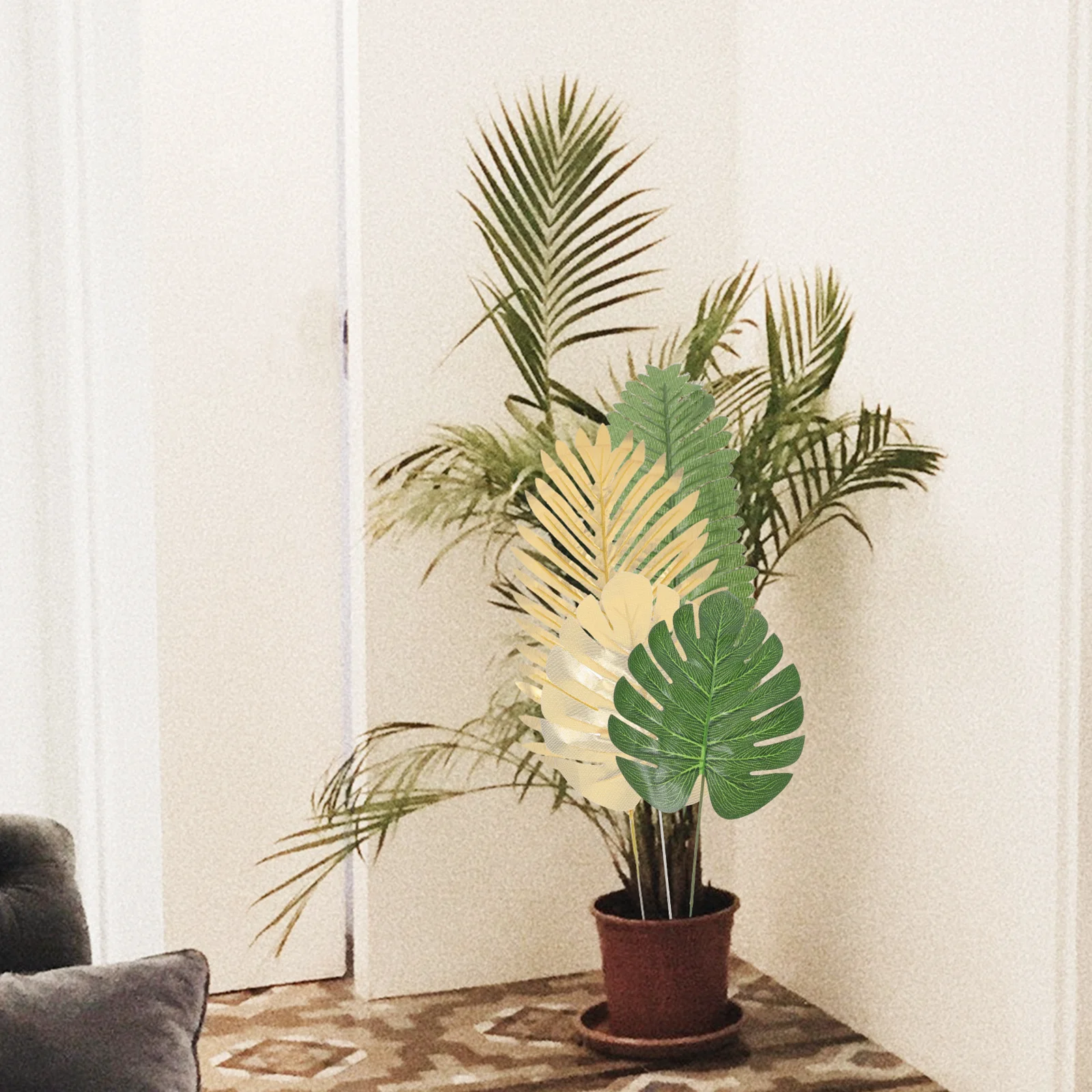 

72Pcs Artificial Monstera Leaf Fake Leaves Decoration DIY Home Photo Props Tropical Hawaiian Party Supplies Fake Leaves