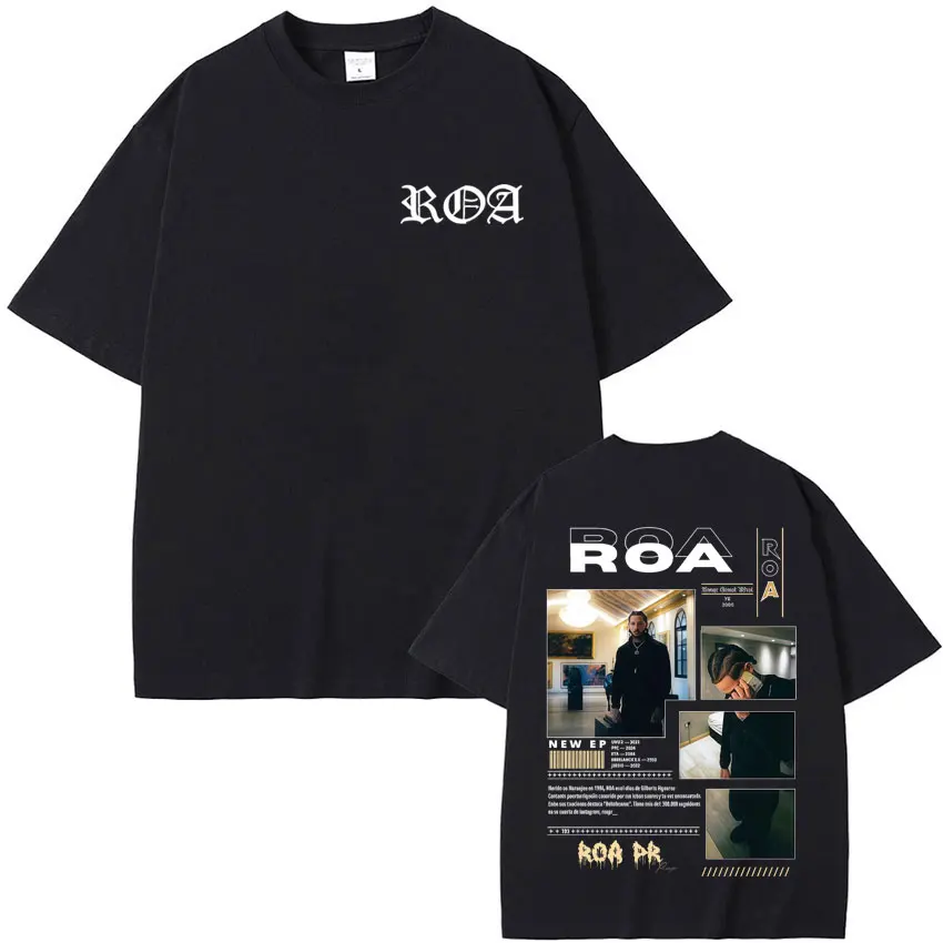 Rapper Roa Album Tour 2025 T-Shirt 100% Cotton Tshrit Summer Hip Hop Punk Comfort Tee Shirt High Street Tide Short Sleeve Unisex