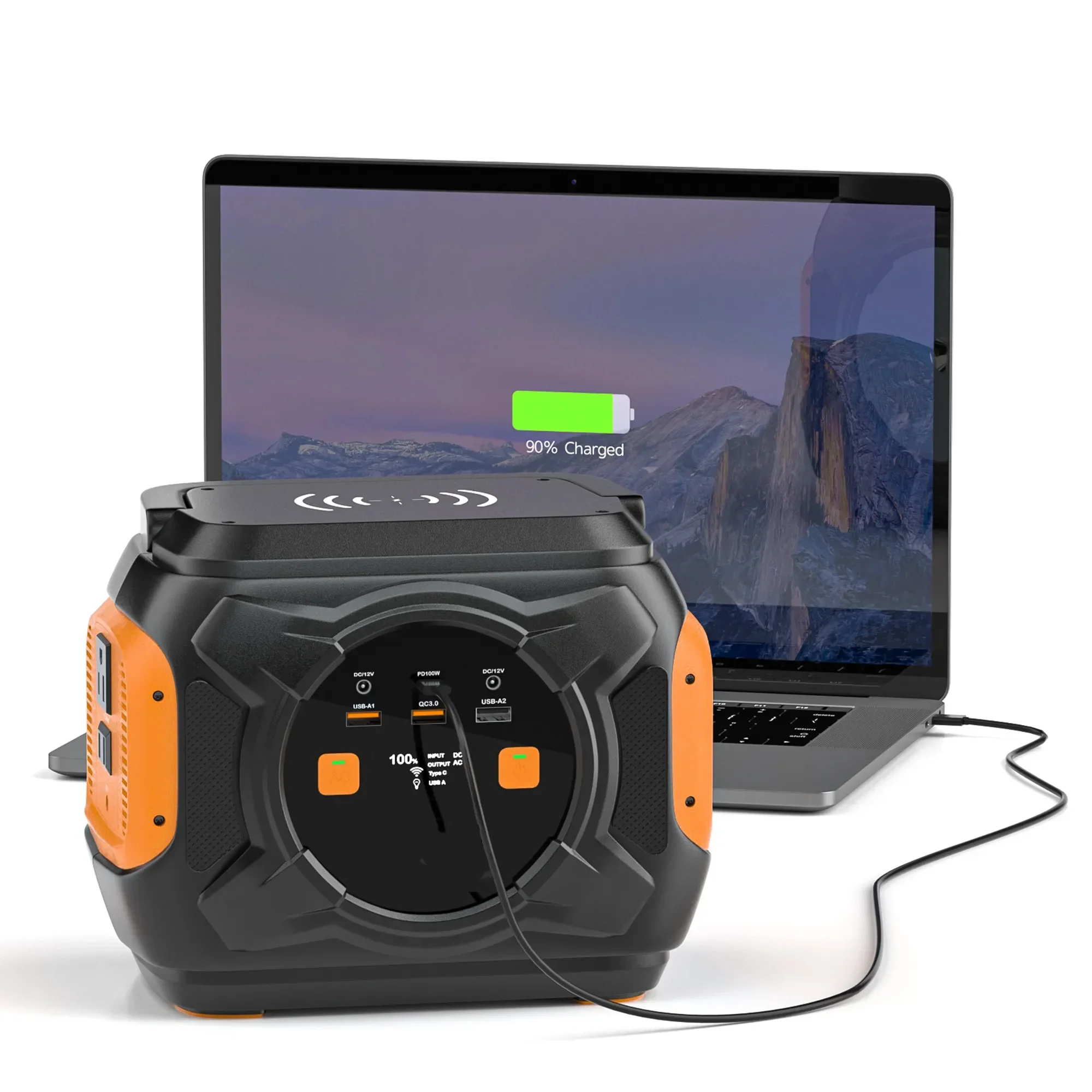 Wireless Charger 320Wh Portable Solar Power Generator For Outdoor And Home Use emergency tools