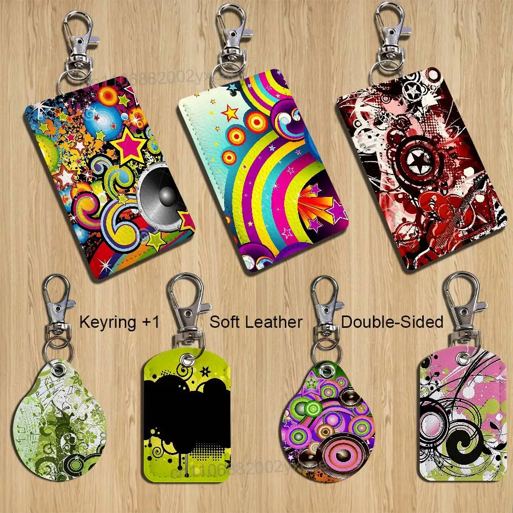 

Colorful Art Frutiger Metro Holder For Bank Business Work Card Holder Student Card Case Bus Card Keychain