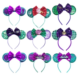 Mermaid Mickey Mouse Ears Headband Minnie Hair Bows Charactor For Women Festival Hairband Girls Hair Accessories Various Styles