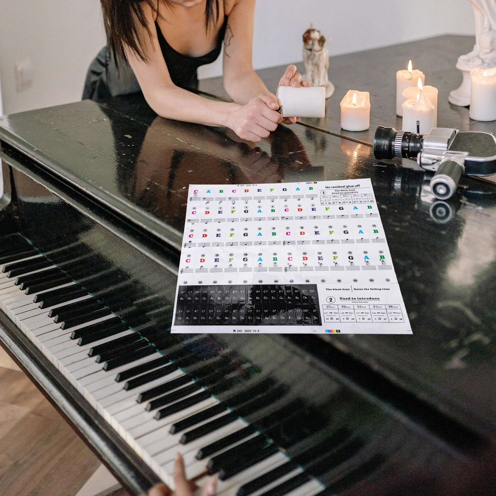 

Piano Keyboard Stickers Tag Keyboards Removable Pastes Decals Instrument Supplies Useful Beginner Child Labels