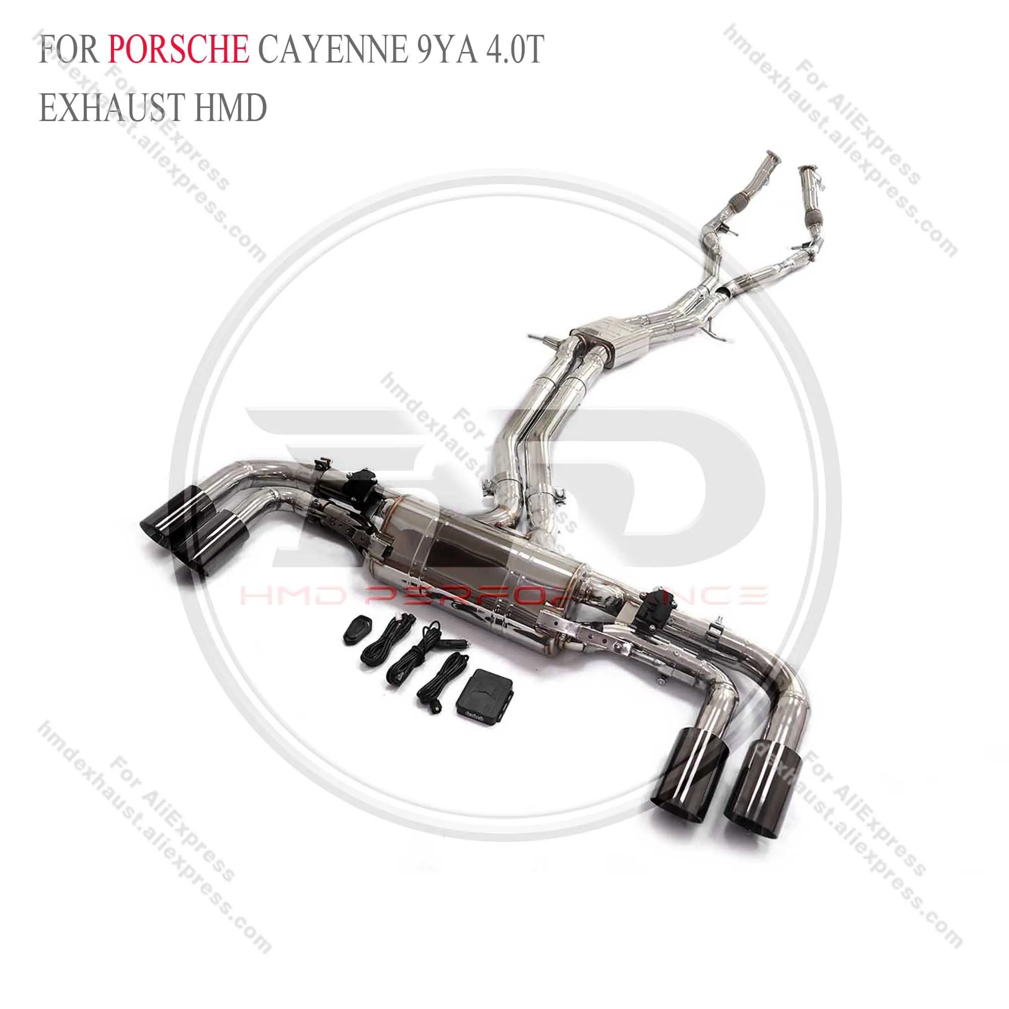 HMD Stainless Steel Exhaust  Catback For Porsche Cayenne 9YA 4.0T With Resonant Tube Auto Tuning Exhausted System Pipes Parts